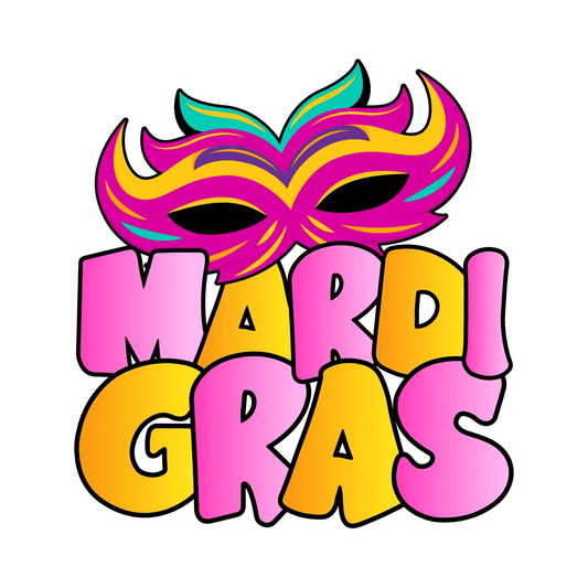 Mardi Gras Mask - DTF Ready to Press - Heat Press Transfer