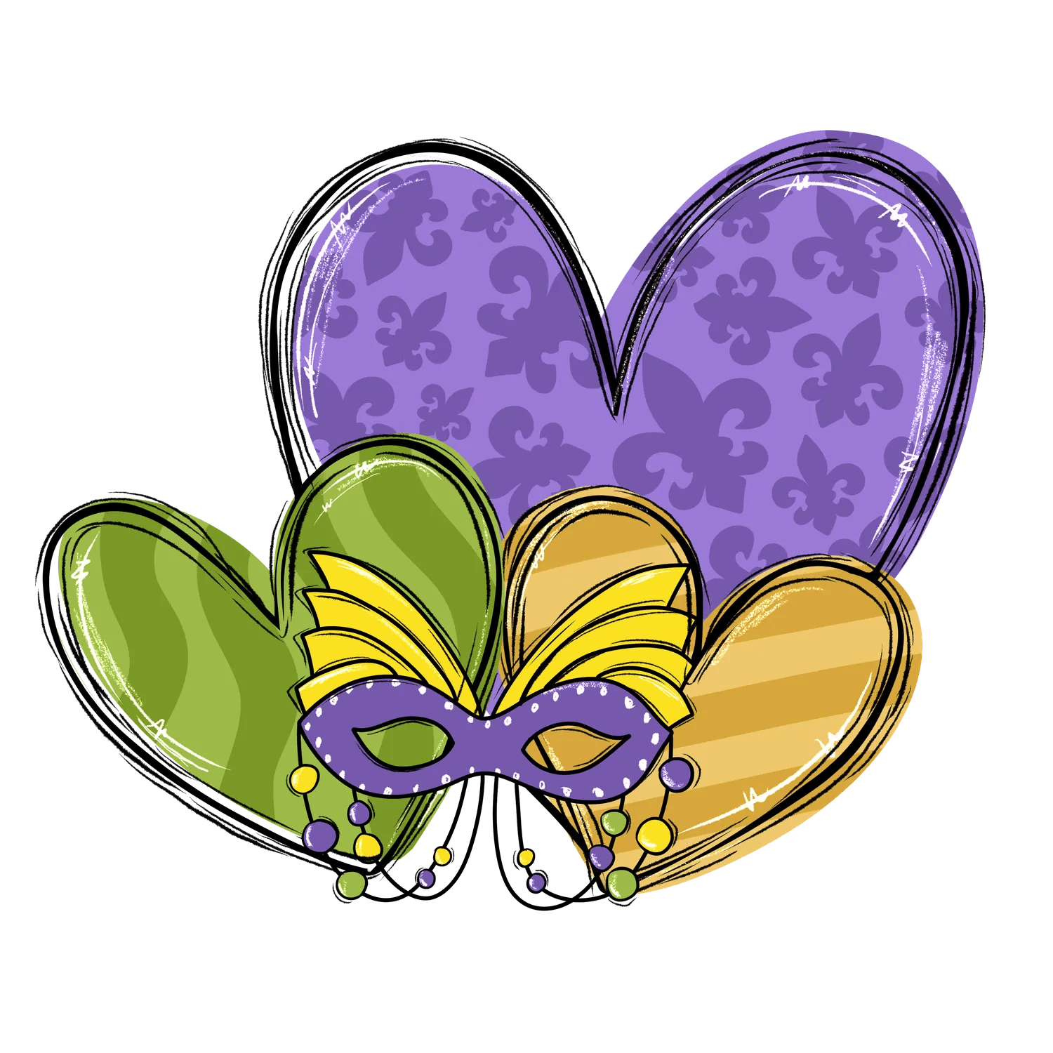 Mardi Gras Mask - DTF Ready to Press - Heat Press Transfer