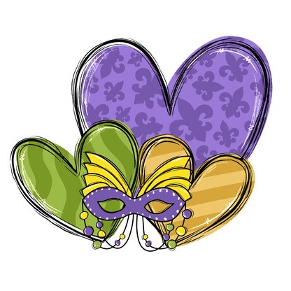 Mardi Gras Mask - DTF Ready to Press - Heat Press Transfer