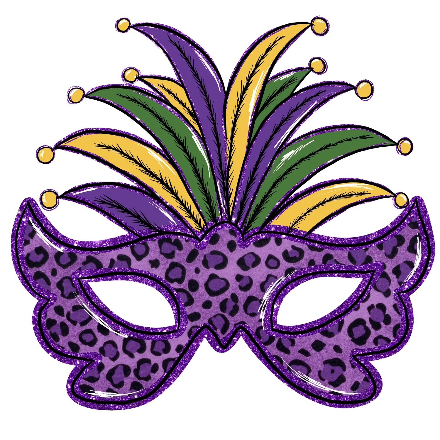 Mardi Gras Mask - DTF Ready to Press - Heat Press Transfer