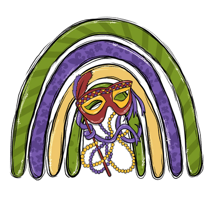Mardi Gras Mask - DTF Ready to Press - Heat Press Transfer