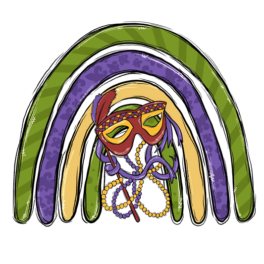 Mardi Gras Mask - DTF Ready to Press - Heat Press Transfer