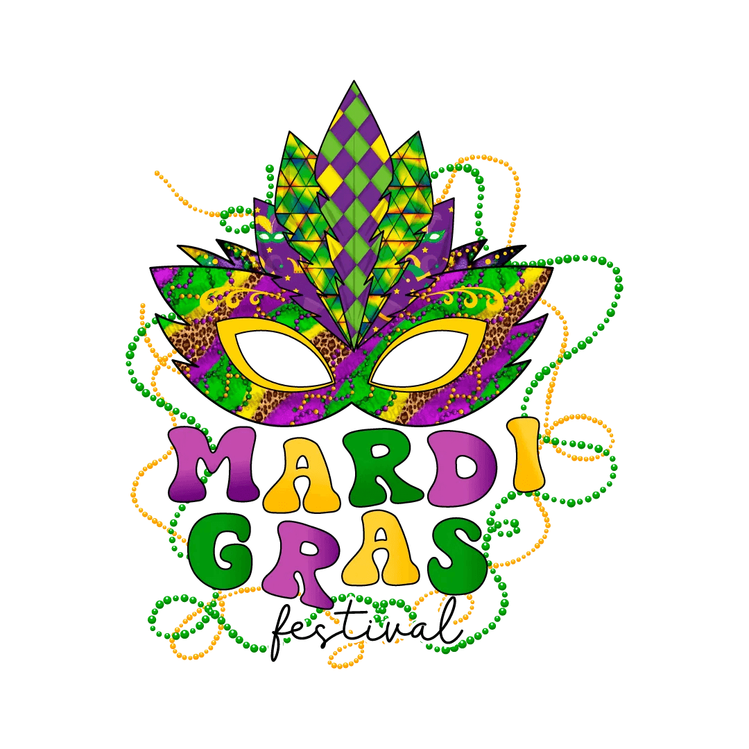 Mardi Gras Mask - DTF Ready to Press - Heat Press Transfer