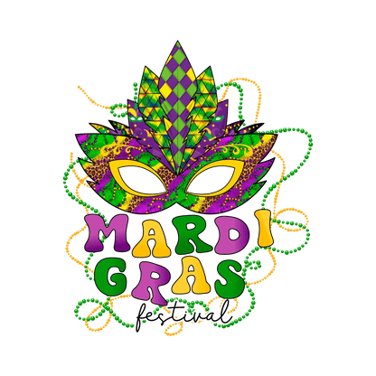 Mardi Gras Mask - DTF Ready to Press - Heat Press Transfer