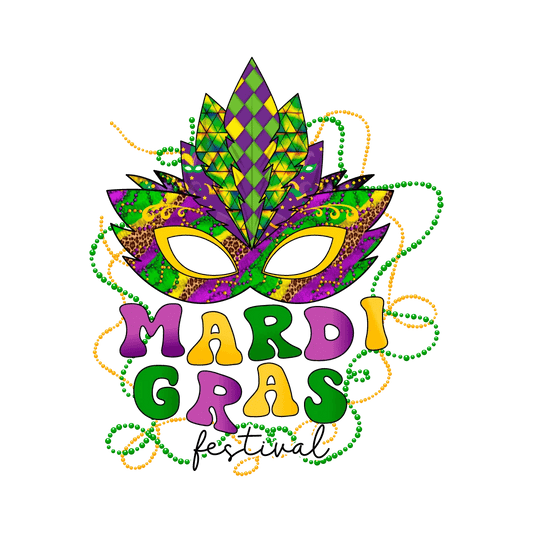 Mardi Gras Mask - DTF Ready to Press - Heat Press Transfer