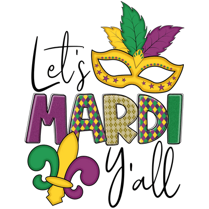 Mardi Gras Mask - DTF Ready to Press - Heat Press Transfer