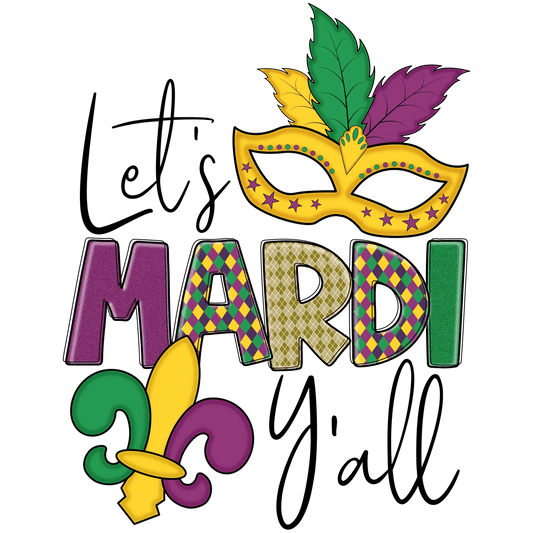 Mardi Gras Mask - DTF Ready to Press - Heat Press Transfer