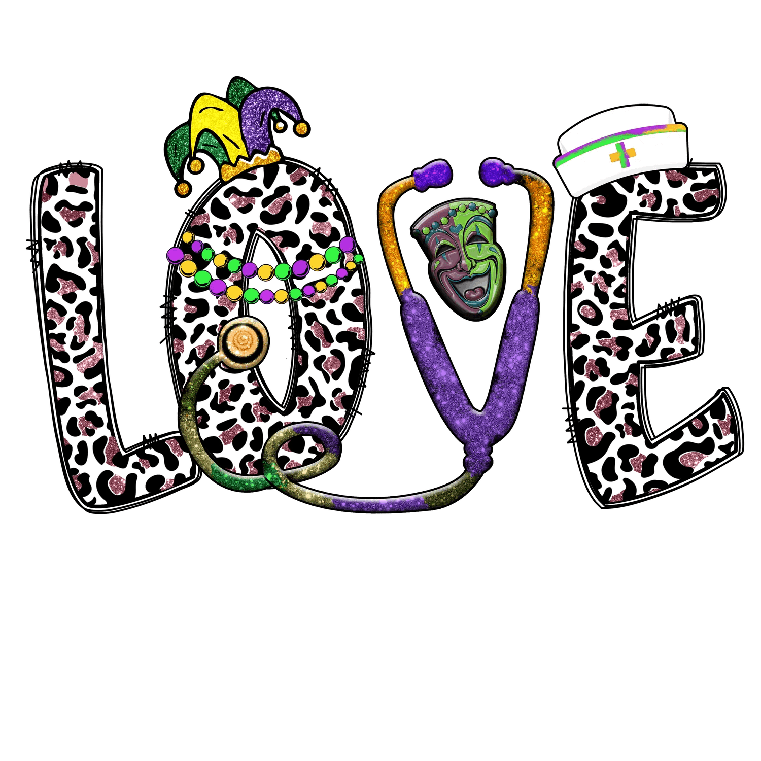 Mardi Gras Mask - DTF Ready to Press - Heat Press Transfer