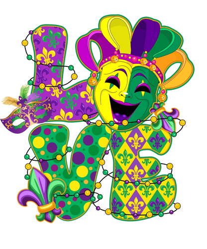 Mardi Gras Mask - DTF Ready to Press - Heat Press Transfer