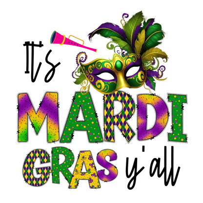 Mardi Gras Mask - DTF Ready to Press - Heat Press Transfer
