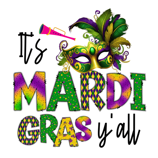 Mardi Gras Mask - DTF Ready to Press - Heat Press Transfer