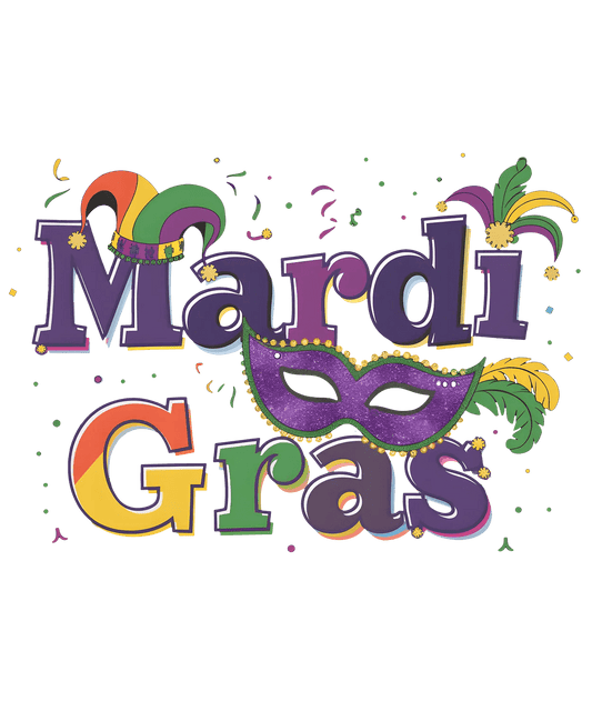 Mardi Gras Mask - DTF Ready to Press - Heat Press Transfer
