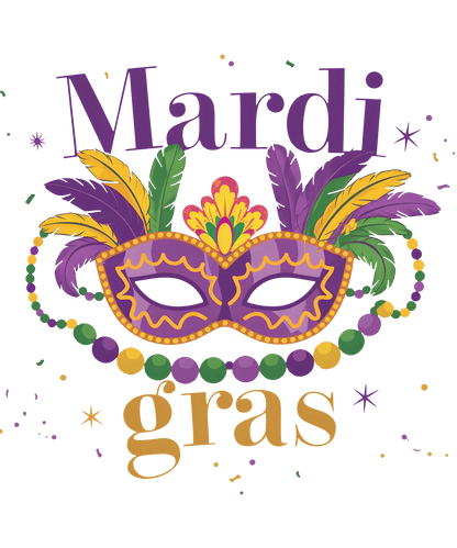 Mardi Gras Mask - DTF Ready to Press - Heat Press Transfer