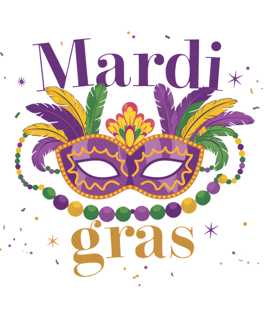Mardi Gras Mask - DTF Ready to Press - Heat Press Transfer