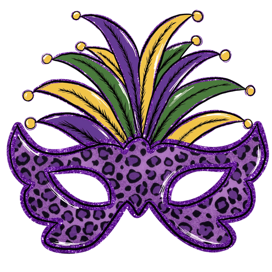 Mardi Gras Mask - DTF Ready to Press - Heat Press Transfer