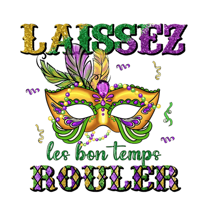 Mardi Gras Mask - DTF Ready to Press - Heat Press Transfer