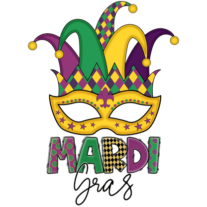 Mardi Gras Mask - DTF Ready to Press - Heat Press Transfer