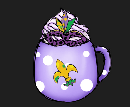 Mardi Gras Mug - DTF Ready to Press - Heat Press Transfer