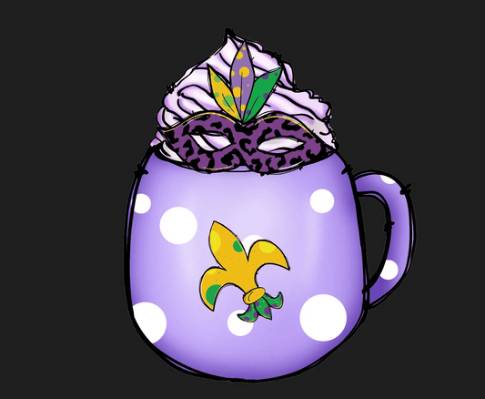 Mardi Gras Mug - DTF Ready to Press - Heat Press Transfer