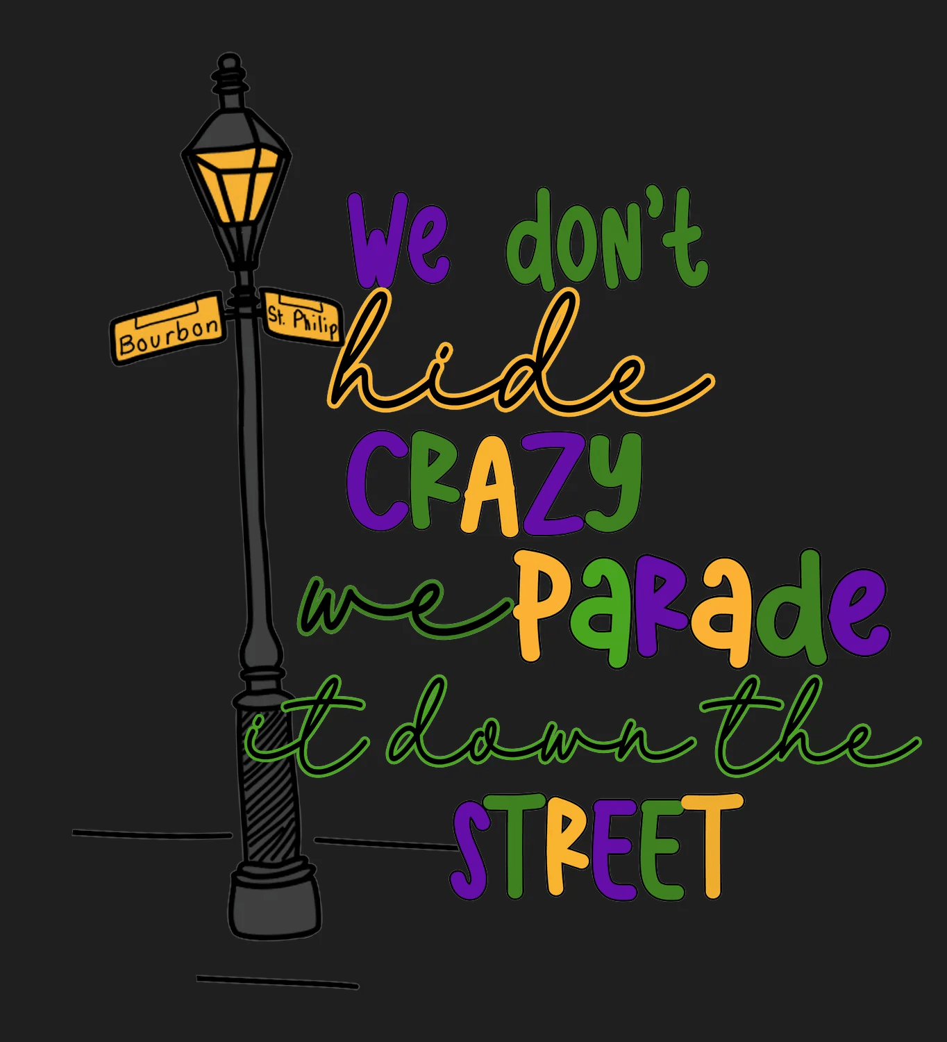 Mardi Gras Parade - DTF Ready to Press - Heat Press Transfer