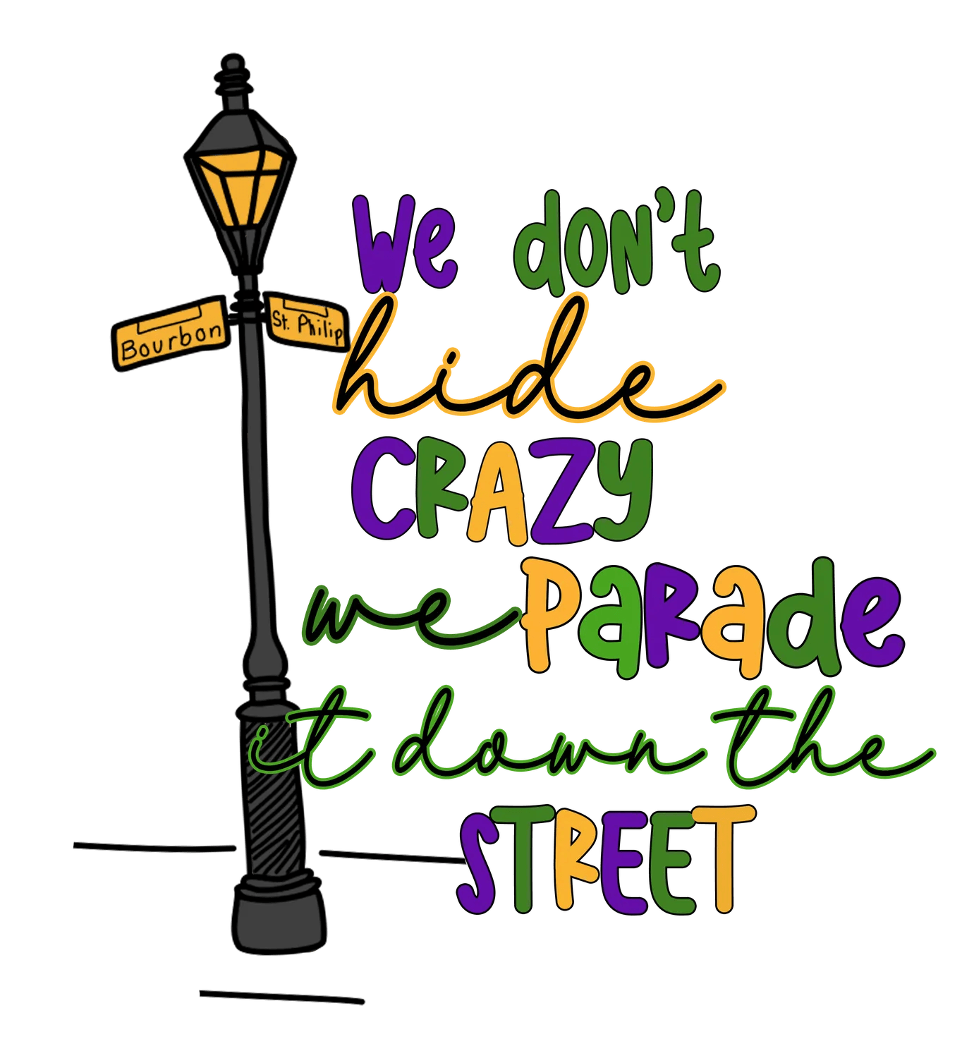 Mardi Gras Parade - DTF Ready to Press - Heat Press Transfer