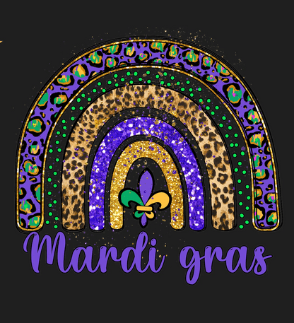 Mardi Gras Rainbow - DTF Ready to Press - Heat Press Transfer
