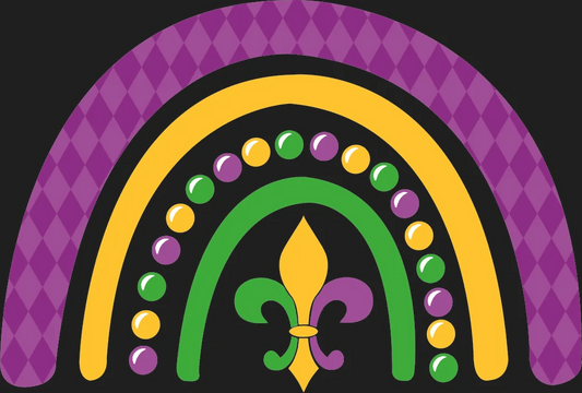 Mardi Gras Rainbow - DTF Ready to Press - Heat Press Transfer