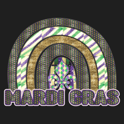 Mardi Gras Rainbow - DTF Ready to Press - Heat Press Transfer