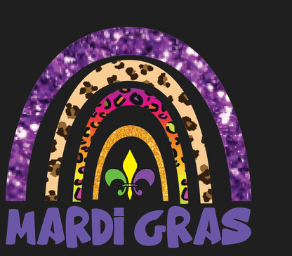 Mardi Gras Rainbow - DTF Ready to Press - Heat Press Transfer