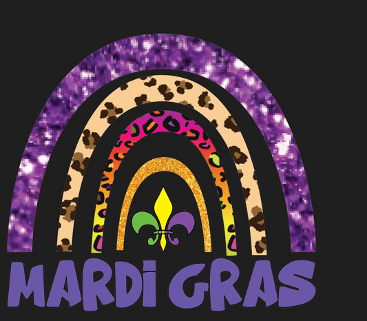 Mardi Gras Rainbow - DTF Ready to Press - Heat Press Transfer