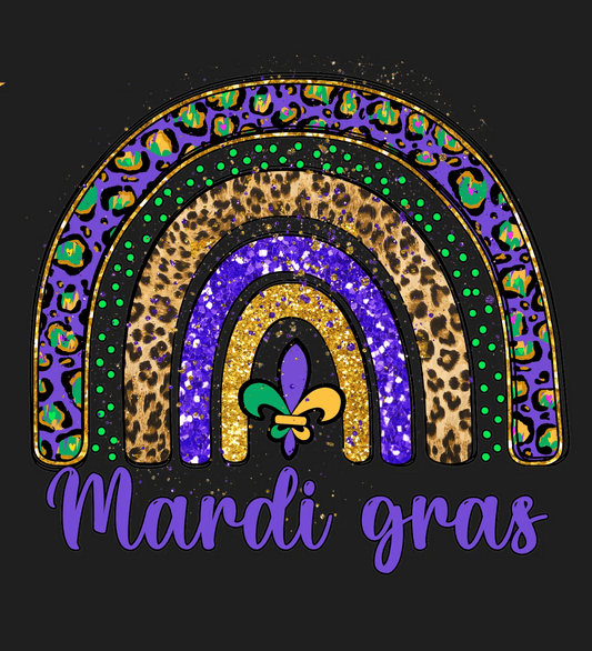 Mardi Gras Rainbow - DTF Ready to Press - Heat Press Transfer