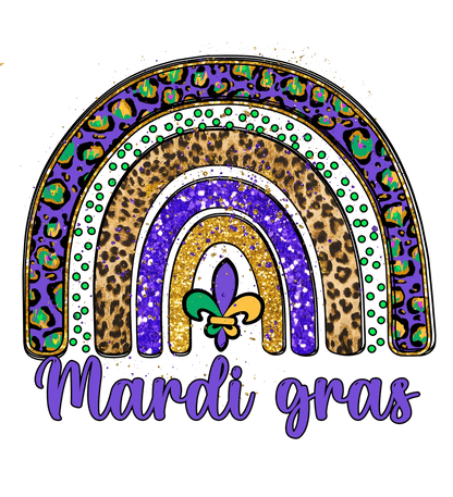 Mardi Gras Rainbow - DTF Ready to Press - Heat Press Transfer