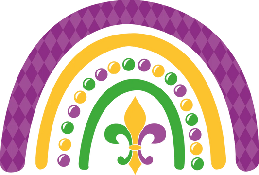 Mardi Gras Rainbow - DTF Ready to Press - Heat Press Transfer