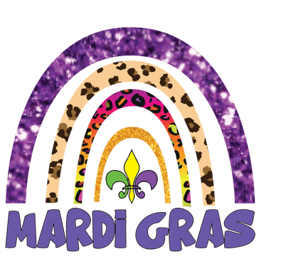 Mardi Gras Rainbow - DTF Ready to Press - Heat Press Transfer