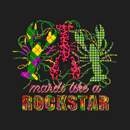 Mardi Gras Rockstar - DTF Ready to Press - Heat Press Transfer