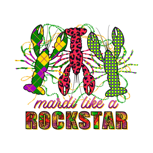 Mardi Gras Rockstar - DTF Ready to Press - Heat Press Transfer