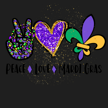 Mardi Gras Sparkle - DTF Ready to Press - Heat Press Transfer