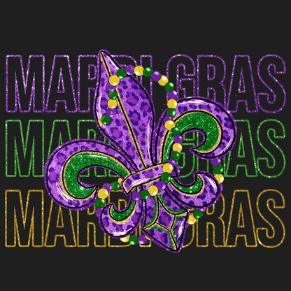 Mardi Gras Sparkle - DTF Ready to Press - Heat Press Transfer