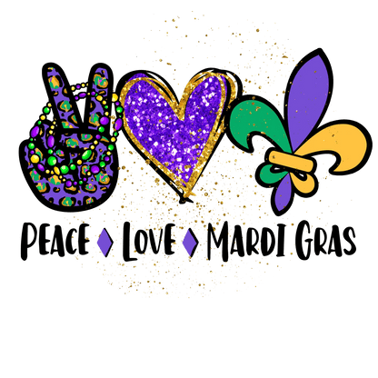 Mardi Gras Sparkle - DTF Ready to Press - Heat Press Transfer