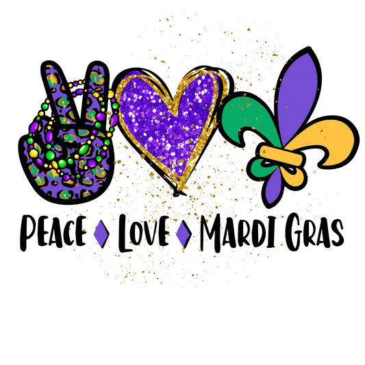 Mardi Gras Sparkle - DTF Ready to Press - Heat Press Transfer