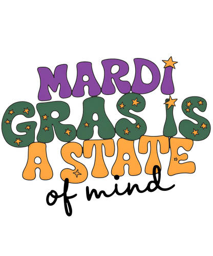 Mardi Gras State - DTF Ready to Press - Heat Press Transfer