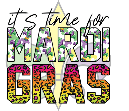 Mardi Gras Style - DTF Ready to Press - Heat Press Transfer