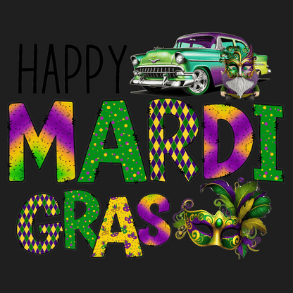 Mardi Gras Theme - DTF Ready to Press - Heat Press Transfer