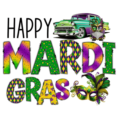 Mardi Gras Theme - DTF Ready to Press - Heat Press Transfer