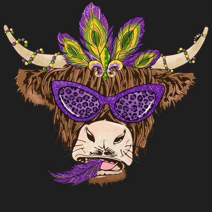 Mardi Gras Tiger - DTF Ready to Press - Heat Press Transfer