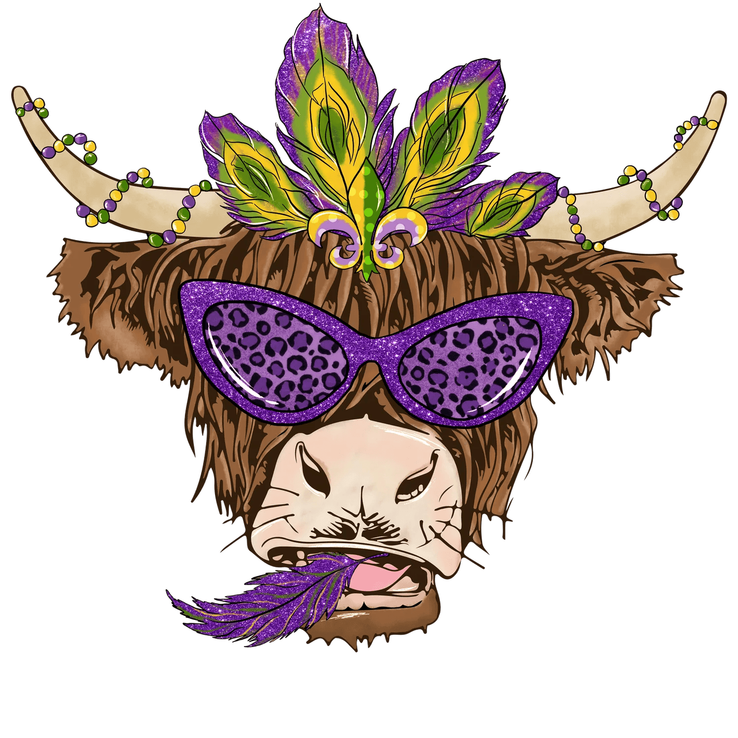 Mardi Gras Tiger - DTF Ready to Press - Heat Press Transfer