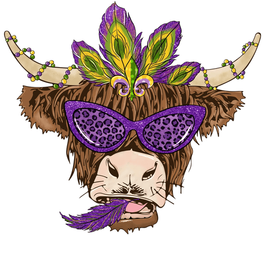 Mardi Gras Tiger - DTF Ready to Press - Heat Press Transfer