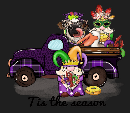 Mardi Gras Truck - DTF Ready to Press - Heat Press Transfer