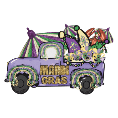 Mardi Gras Truck - DTF Ready to Press - Heat Press Transfer