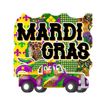Mardi Gras Truck - DTF Ready to Press - Heat Press Transfer